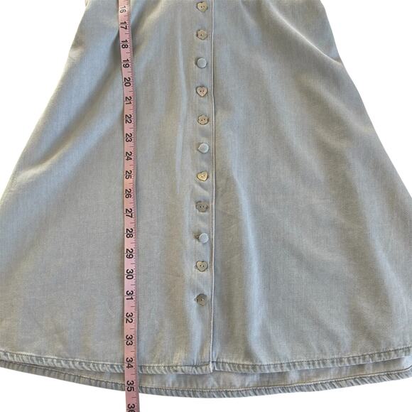 Boyish Sunrise Blue Button Front Puff Sleeve Denim Mini Dress Size Medium NWT - Picture 6 of 9